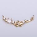 Micro Pave 18k Gold plated Link Connector Dainty Star Charm Lotus Charm Connector for Bracelet Necklace Jewelry Making Supply F-547 - DLUXCA