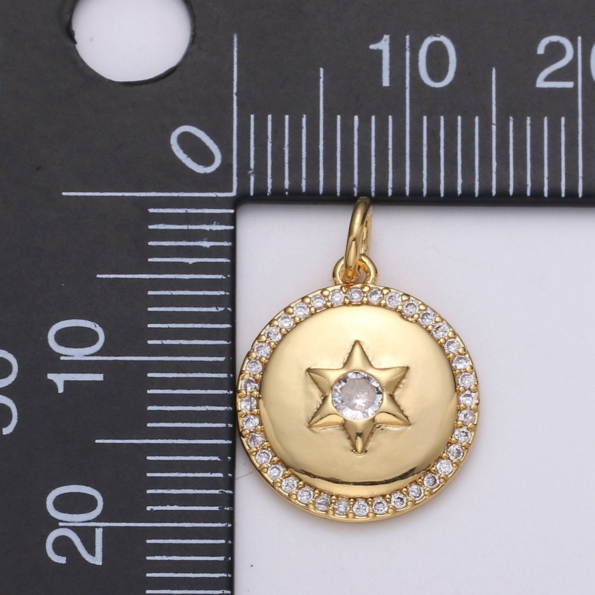 Micro Pave Celestial Jewelry Gold Star Charm Jewelry Making Supply 24K Gold plated Findings D-407 D-408