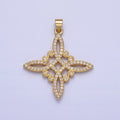 Micro Pave Celtic Knot Gold CZ Eternity Knot Circle Pendant Charm Statement Jewelry Luxury Elegant AA145 - DLUXCA