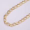 Micro Pave Chain, 24K Gold plated Curb Chain Thick CZ Chain By Yard, 15.2X10.4mm For Bracelet Necklace Making Supply | ROLL-378 (O-073) Clearance Pricing - DLUXCA