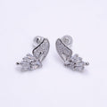 Micro Pave Clear CZ Butterfly Mariposa Baguette Silver Stud Earrings | AE-765 - DLUXCA
