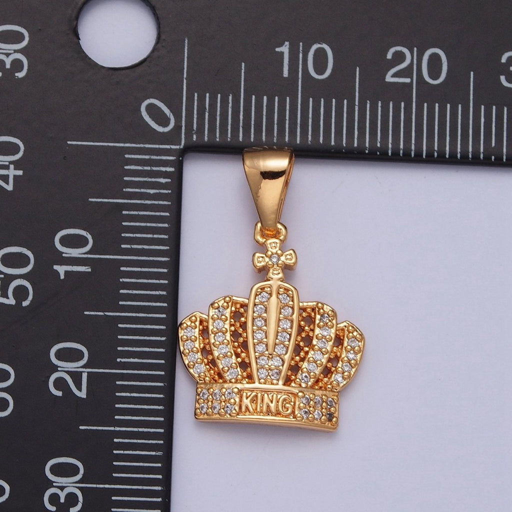 Micro Pave Clear CZ KING Royal Crown, X-366 - DLUXCA