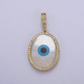 Micro Pave Gold Big Bold Evil Eye Charm For Statement Jewelry Necklace H-796 - DLUXCA