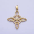 Micro Pave Gold Celtic Irish Scottish Trinity Knot Pendant Statement Celtic Knot Eternity Charm for Necklace AA-144 - DLUXCA