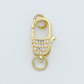 Micro Pave Gold plated CZ Lobster Clasp End Clasp For DIY Jewelry Making Necklace Bracelet Anklet L-301~L-304 - DLUXCA