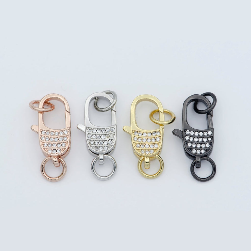 Micro Pave Gold plated CZ Lobster Clasp End Clasp For DIY Jewelry Making Necklace Bracelet Anklet L-301~L-304 - DLUXCA