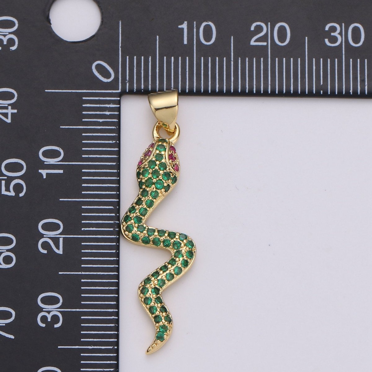 Micro Pave Gold Snake Charm Pendant, Cubic Snake Charms, Dainty Pendant Jewelry in 24K Gold plated For Statement Necklace Earring I-809~I-811