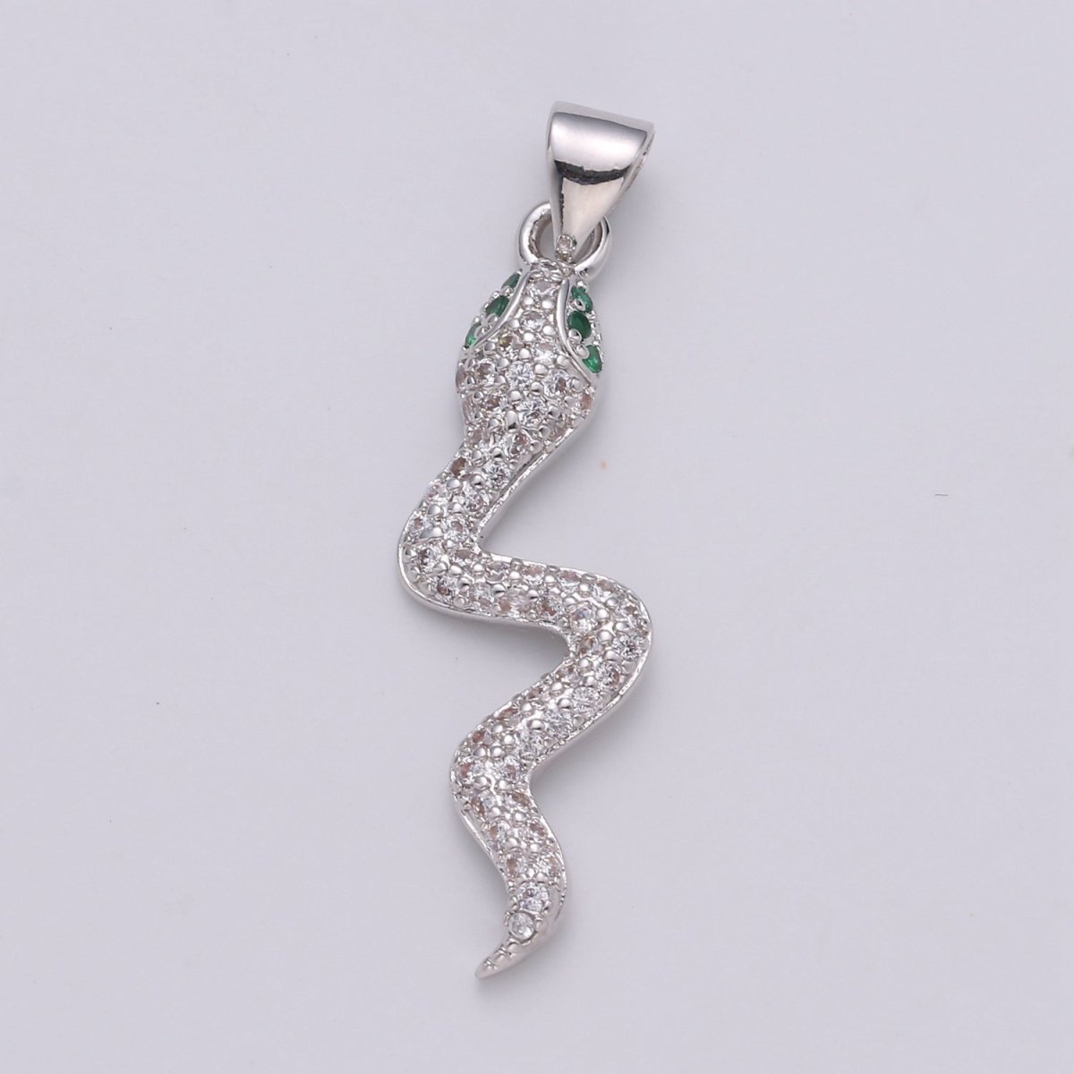 Micro Pave Gold Snake Charm Pendant, Cubic Snake Charms, Dainty Pendant Jewelry in 24K Gold plated For Statement Necklace Earring I-809~I-811