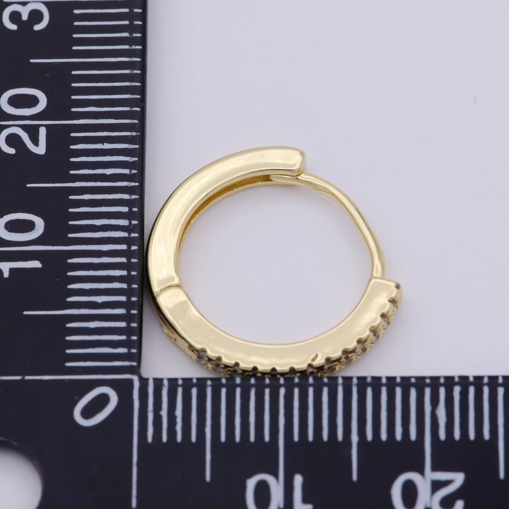 Micro Pave Huggie Earrings Gold / Silver Huggie Hoops • Minimalist Gold Earrings • Perfect Gift for Her T-016 - DLUXCA