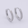 Micro Pave Huggie Earrings Gold / Silver Huggie Hoops • Minimalist Gold Earrings • Perfect Gift for Her T-016 - DLUXCA