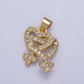 Micro Pave Lesbian Pendant 24K Gold plated Lesbian Jewelry Inspired Pride Necklace Bracelet Charm Lesbian Gift Couple Necklace X-424 - DLUXCA