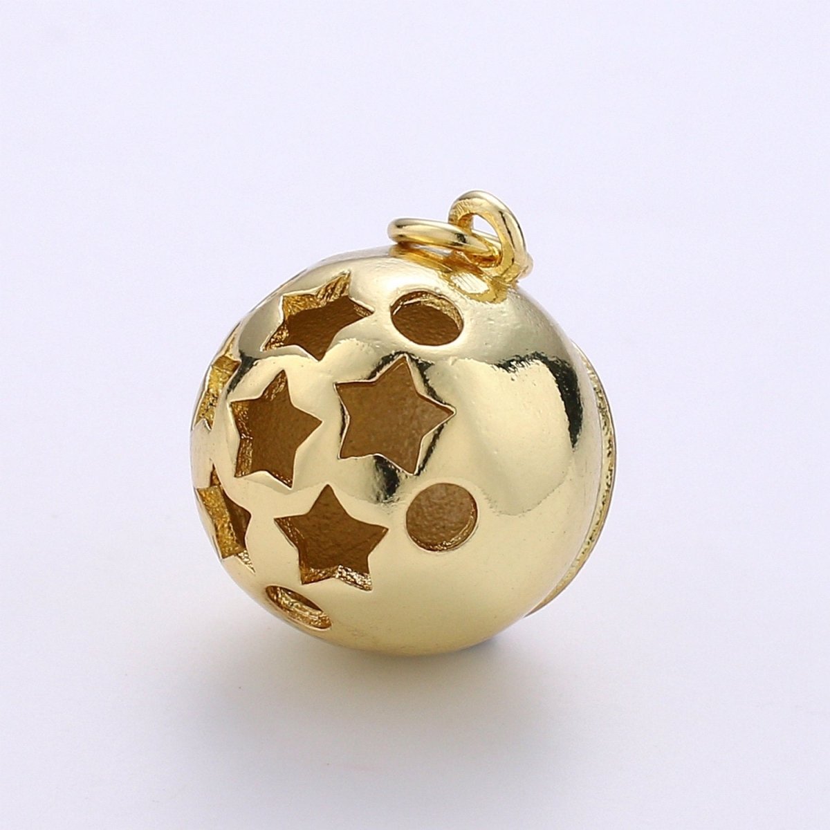 Micro Pave Moon Charm Crescent Moon Charm Ball Charm Ornament Moon Pendant 14K Gold plated Celestial Necklace Bracelet Charm Jewelry Making, D-704 - DLUXCA