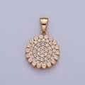 Micro Pave Round CZ Cubic Zirconia Flower Pendant For Jewelry Making X-354 - DLUXCA