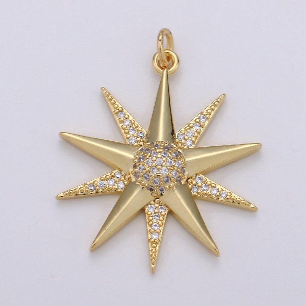 Micro Pave Star Charms, Cubic Zirconia Charms, CZ Charms, Gold Star Charm, Necklace Pendant Bracelet Charms Silver Star Celestial Jewelry D-475 D-587