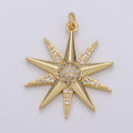 Micro Pave Star Charms, Cubic Zirconia Charms, CZ Charms, Gold Star Charm, Necklace Pendant Bracelet Charms Silver Star Celestial Jewelry D-475 D-587
