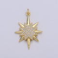 Micro Pave Star Charms, Cubic Zirconia Charms, Gold Star Charm, Necklace Pendant Bracelet Charms Star Celestial Jewelry D-694 - DLUXCA
