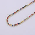 Micro Pave Tennis Chain / 14k Gold plated / Micro Pave Choker Chain / Tennis Chain Choker Necklace Multi Color Rainbow CZ Chain | CN-779, CN-896 Clearance Pricing - DLUXCA