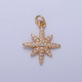 Micro Paved Cubic Zirconia Celestial Star Charm Jewelry Making Component | X-263 - DLUXCA
