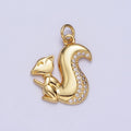 Micro Paved CZ Squirrels Chipmunks Charm in Gold & Silver | C-278 C-279