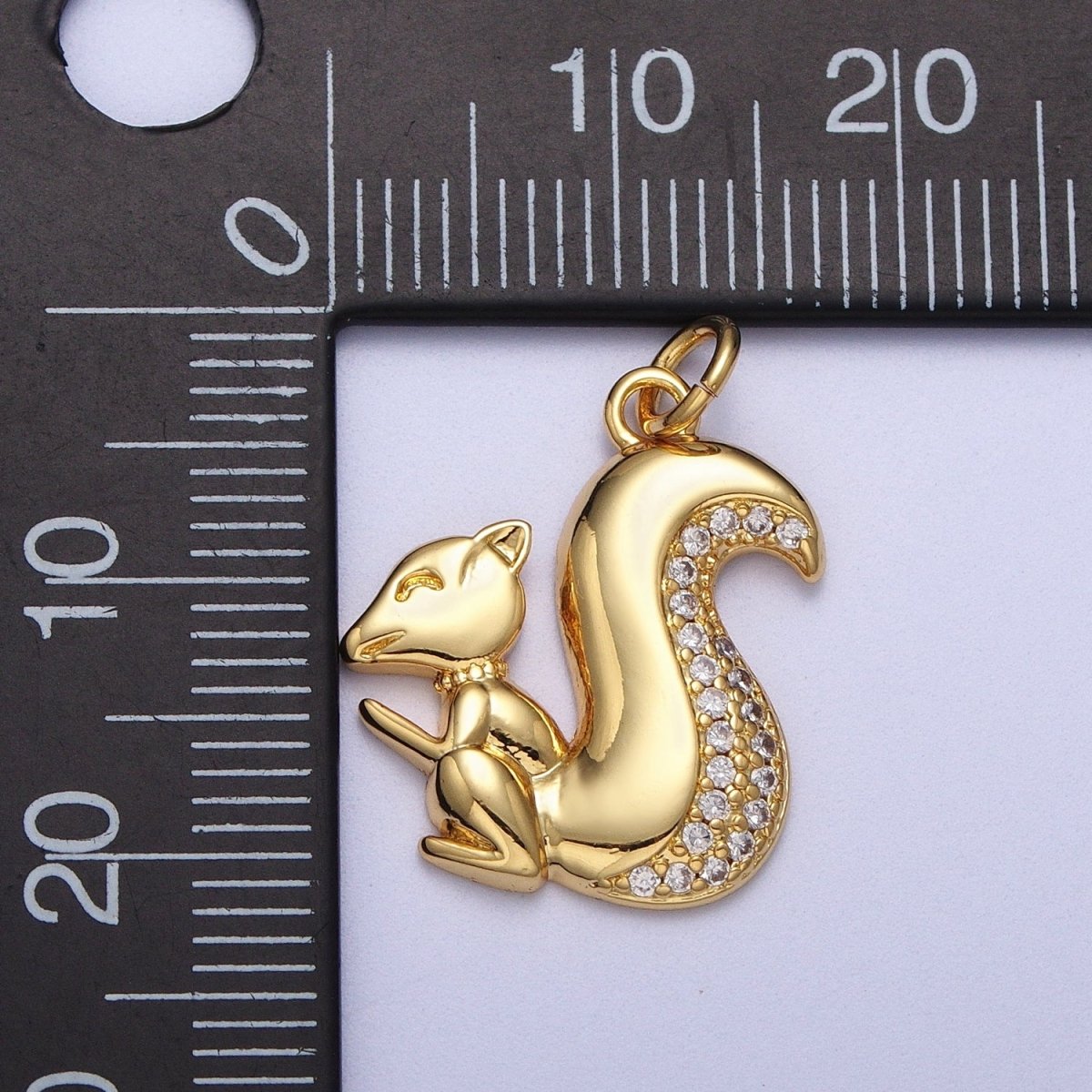 Micro Paved CZ Squirrels Chipmunks Charm in Gold & Silver | C-278 C-279