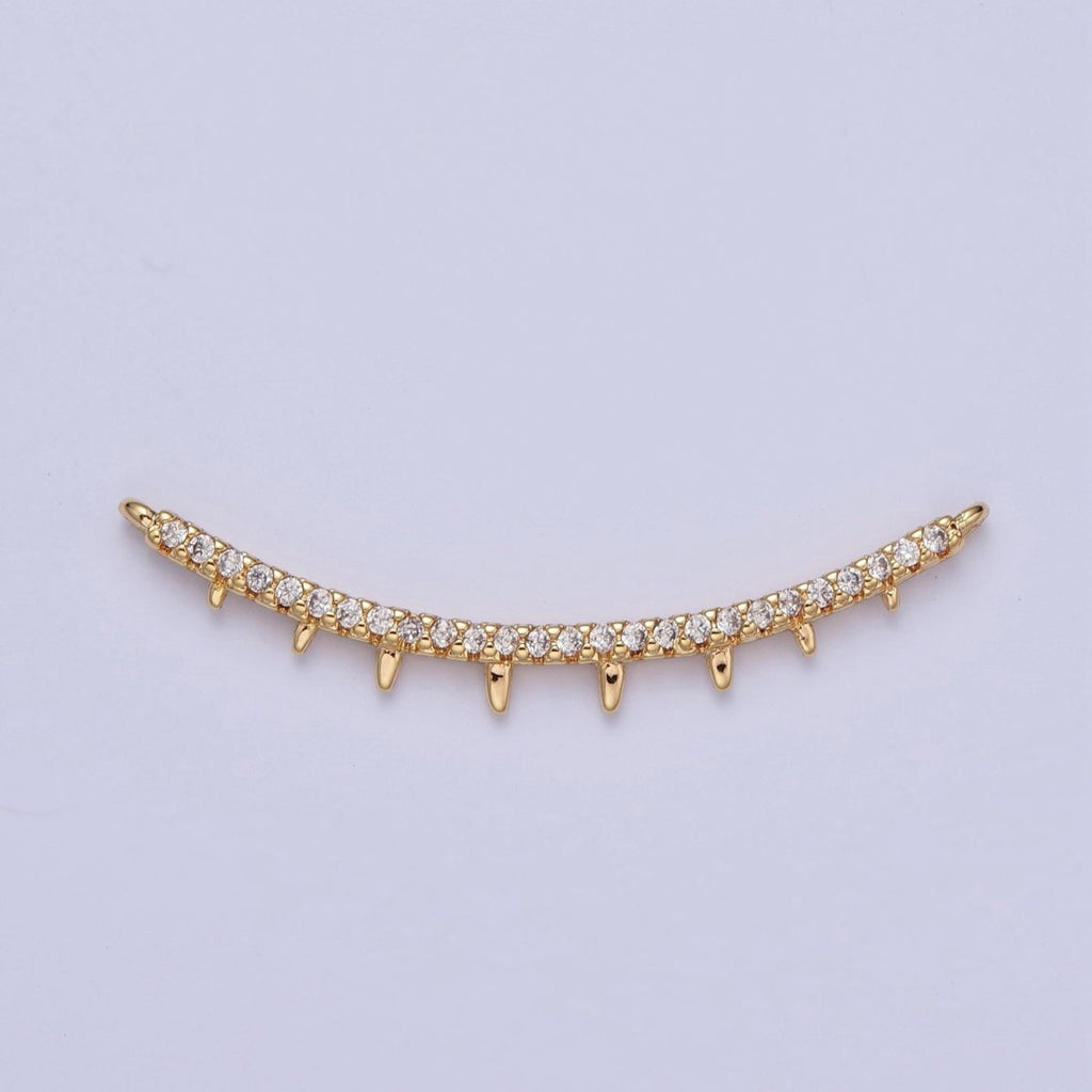 Micro Paved CZ Teeth Spikes Minimalist Link Connector F-808 - DLUXCA