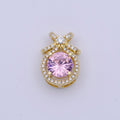 Micro Paved Round Cubic Zirconia Ribbon Knot Pendant For Jewelry Making | X-490-X-493