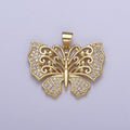 Micropave Cubic Zirconia Gold plated Butterfly Charm Monarch Butterfly Pendant DIY Jewelry Accessories H-487 - DLUXCA