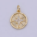 Mini 14K Gold plated North Star Charm with CZ Stone for Celestial Jewelry N-912 - DLUXCA