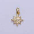 Mini 14k Gold plated Star Charm Clear Star CZ Celestial Charm | A-266 - DLUXCA