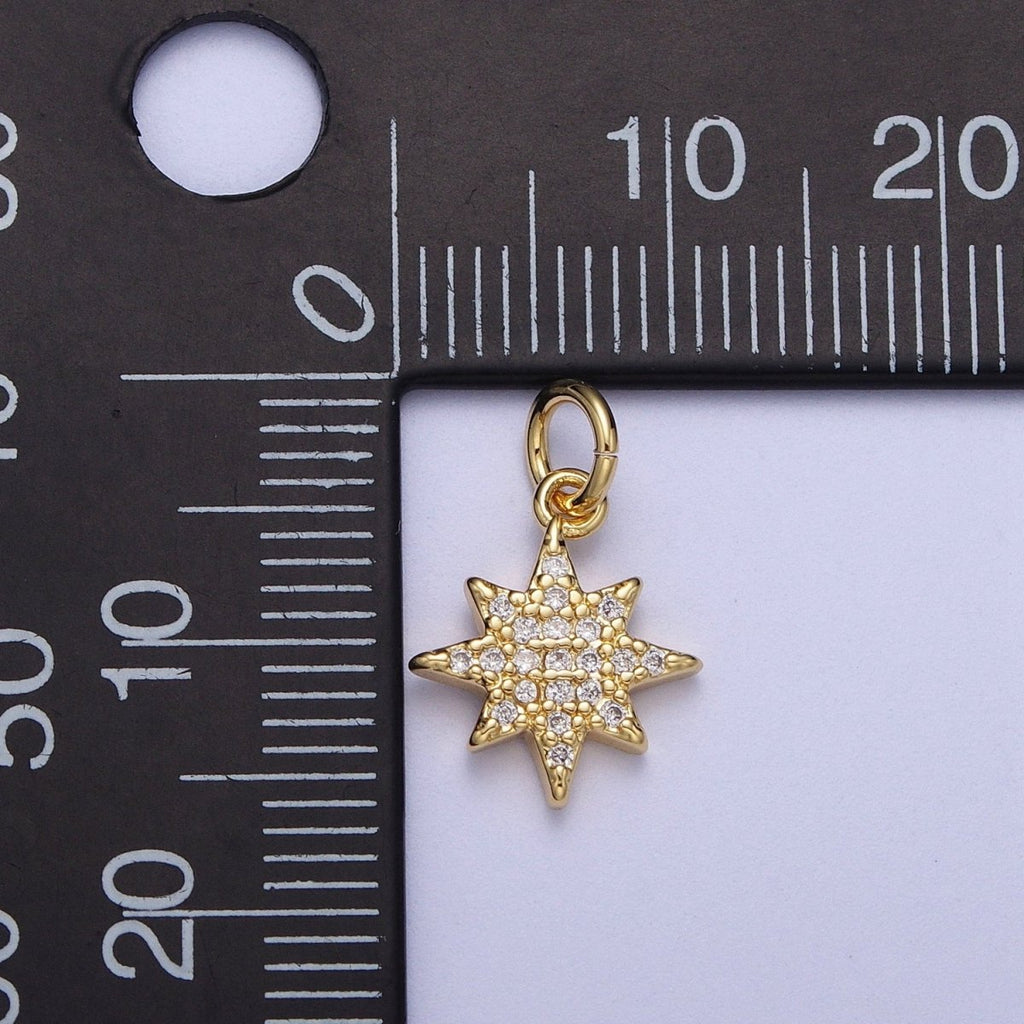 Mini 14k Gold plated Star Charm Clear Star CZ Celestial Charm | A-266 - DLUXCA