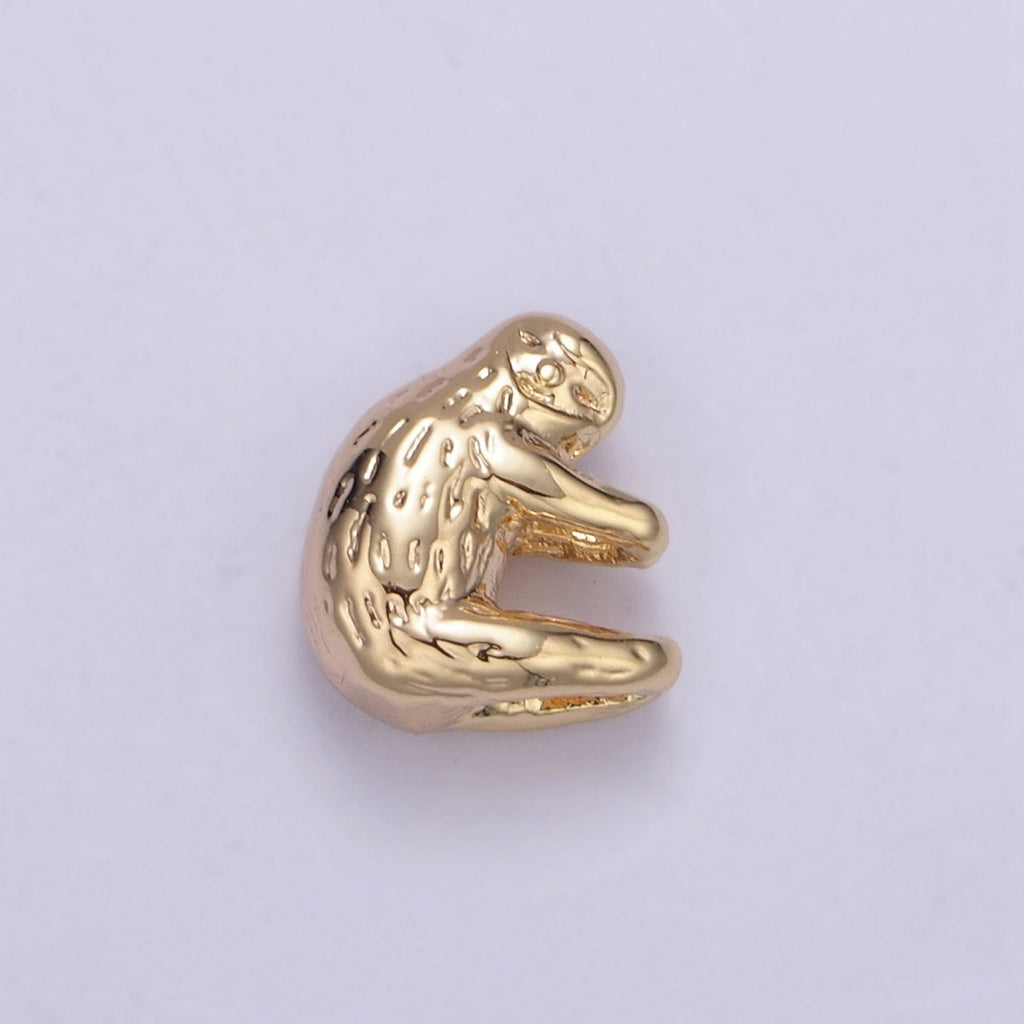 Mini 16K Gold plated Lazy Sloth Charm for Necklace Bracelet Pendant Jewelry N-629 - DLUXCA