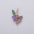 Mini 18k Gold fill Fruit Charm Grape Pendants Fruit Charm, Dainty Purple Grape Cubic Charm for necklace bracelet Earring Supply E-183 - DLUXCA