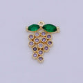 Mini 18k gold plated grape pendant for necklace and jewelry making/ fruit pendant/ fruit charm for jewelry finding N-915 - DLUXCA
