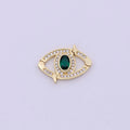 Mini 24k Gold CZ Micro Pave Clasp Evil Eye Lock Clasp, Interlock Micro pave Clasp Fastener for Bracelet Necklace Connector Clasp L-566 L-567 - DLUXCA