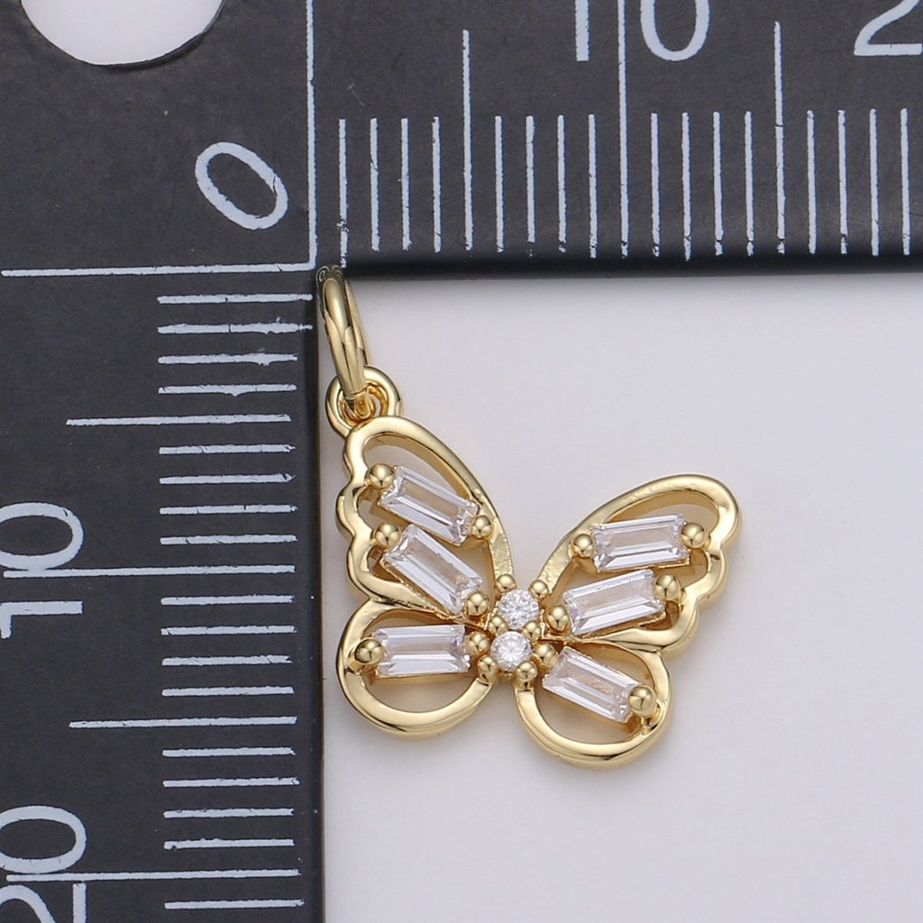 Mini 24k Gold plated Butterfly Charm E-006 - DLUXCA