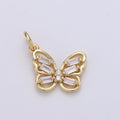 Mini 24k Gold plated Butterfly Charm E-006 - DLUXCA