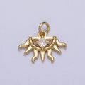 Mini 24K Gold plated Half Celestial Sun Charm Bohemian Charm N-400 - DLUXCA