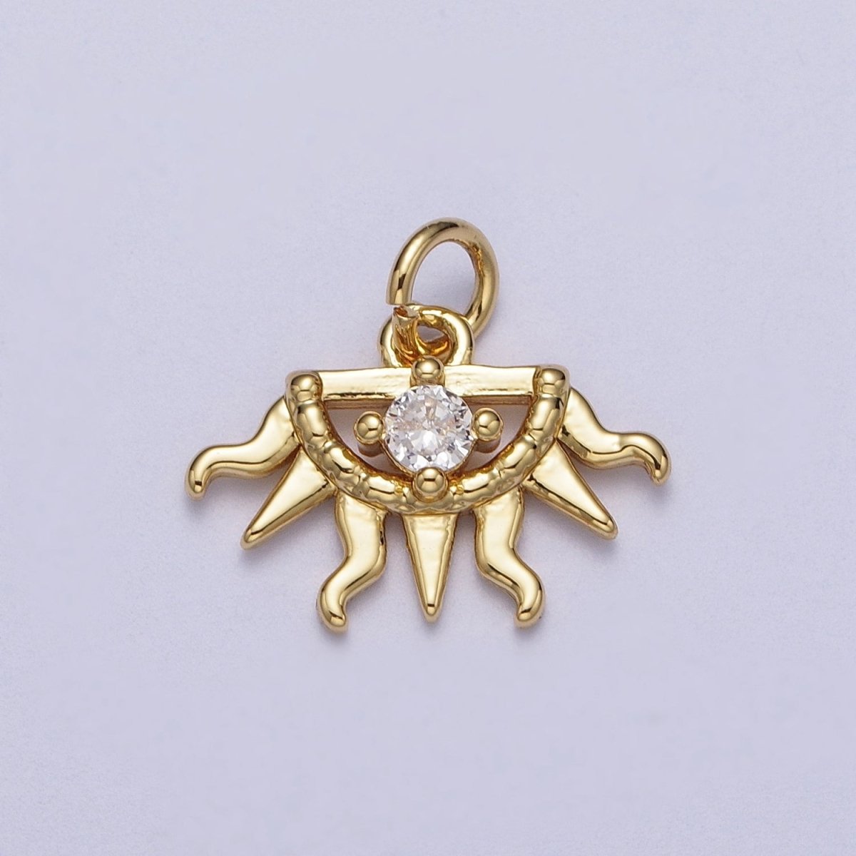 Mini 24K Gold plated Half Celestial Sun Charm Bohemian Charm N-400 - DLUXCA