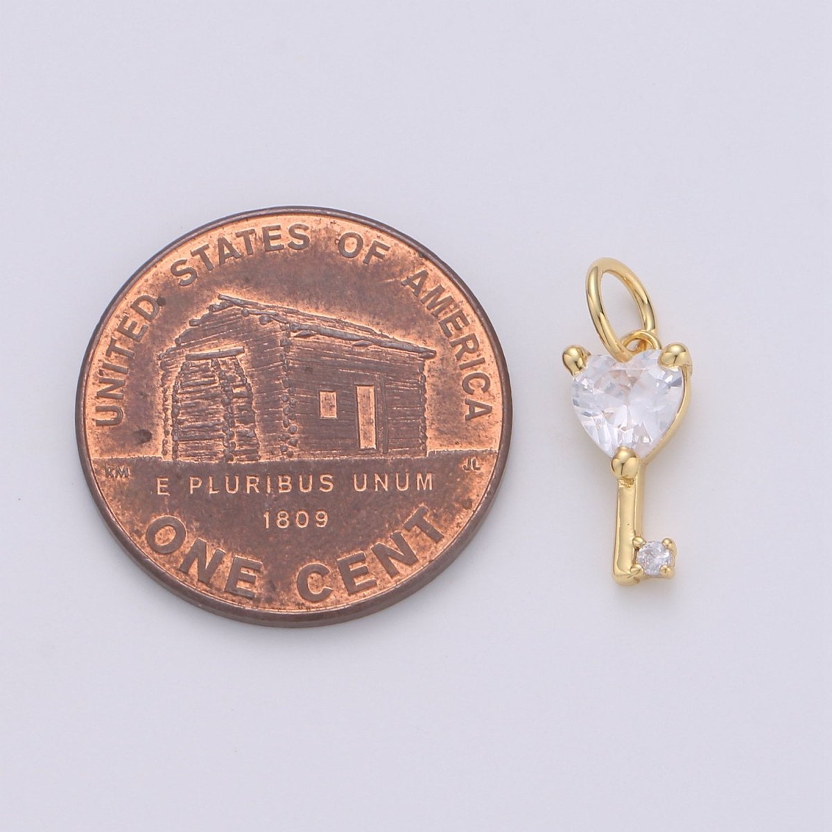 Mini 24k Gold plated Heart Charms, Gold plated Love Charm, Cubic Charm ,Gold Love Key charm Relationship Jewelry Inspired D-561 D-562 - DLUXCA