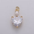 Mini 24k Gold plated Pear & Heart Cubic Charms, Gold plated Love Charm, Cubic Charm ,Gold Love Lock charm Relationship Jewelry Inspired D-155