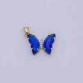 Mini Blue Butterfly Pendant in 24k Gold plated Finding I-168 - DLUXCA