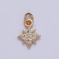 Mini Celestial North Star Micro Paved Cubic Zirconia Charm For Jewelry Making | X-259 - DLUXCA