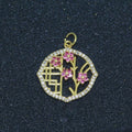 Mini Cherry Blossom Charm Pink Flower Charm for Minimalist Jewelry M-694 - DLUXCA