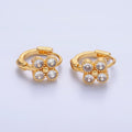 Mini Cubic Flower CZ Huggie Earring | AB - 702 