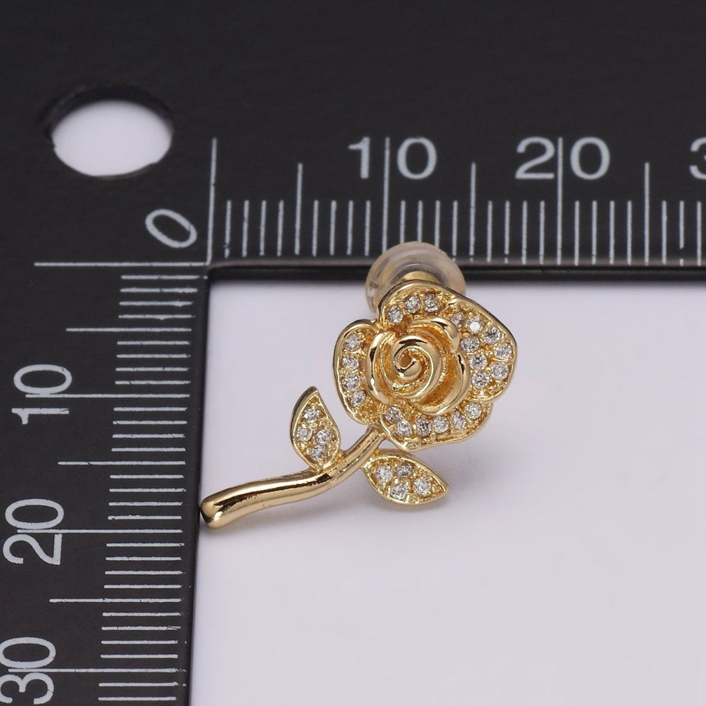 Mini flower studs, Gold floral studs, tiny flower earrings, flower jewelry, gold flower earrings, gold flower studs, gift for mom T-233 - DLUXCA