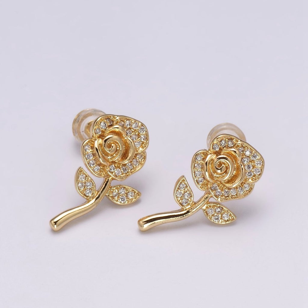Mini flower studs, Gold floral studs, tiny flower earrings, flower jewelry, gold flower earrings, gold flower studs, gift for mom T-233 - DLUXCA