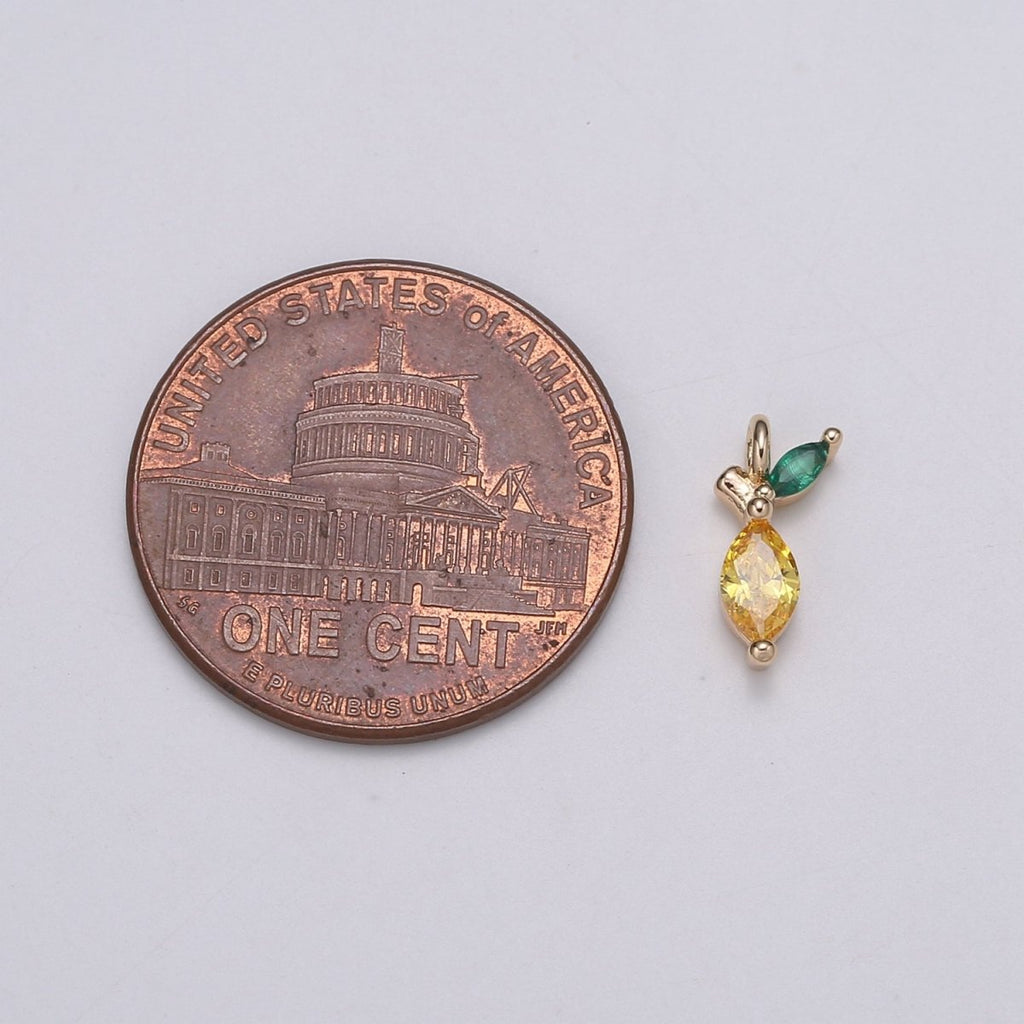 Mini Fruit Charm 18k Gold plated Yellow Charm for Bracelet Necklace Earring Component Fresh Fruity Charming Fruit Collection - DLUXCA
