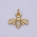 Mini gold bee pendant 14k gold plated queen honey bee Charm Best Friend Minimalist Layering Necklaces N-388 - DLUXCA