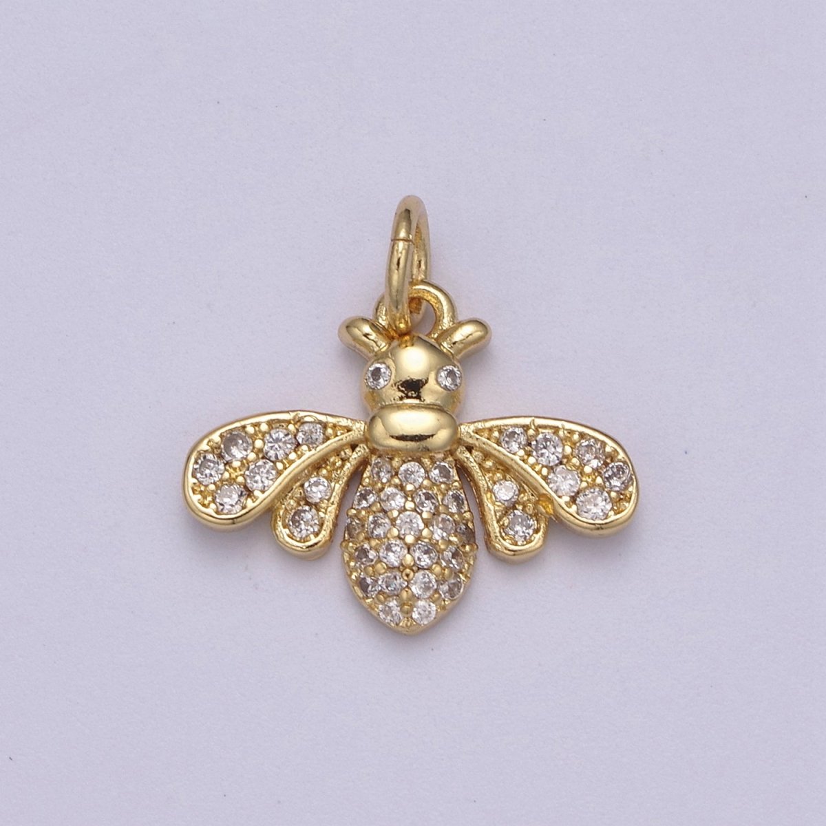 Mini gold bee pendant 14k gold plated queen honey bee Charm Best Friend Minimalist Layering Necklaces N-388 - DLUXCA