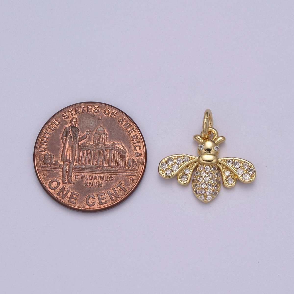 Mini gold bee pendant 14k gold plated queen honey bee Charm Best Friend Minimalist Layering Necklaces N-388 - DLUXCA